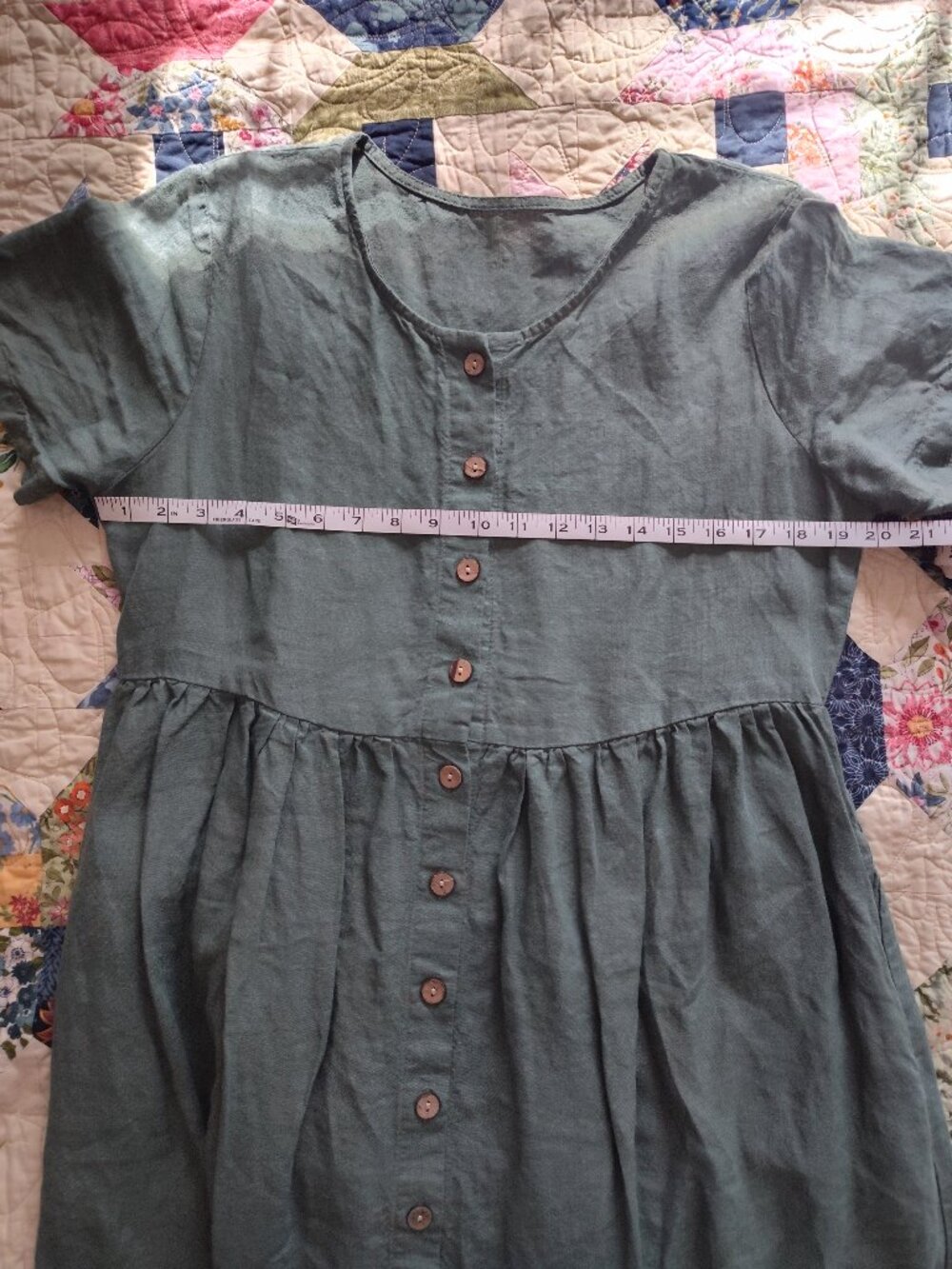 Linenia Forest Green Dress - Picture 3 of 7